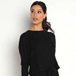 Beyond Yoga Off Shoulder Black Pullover Sweater Size XS/S